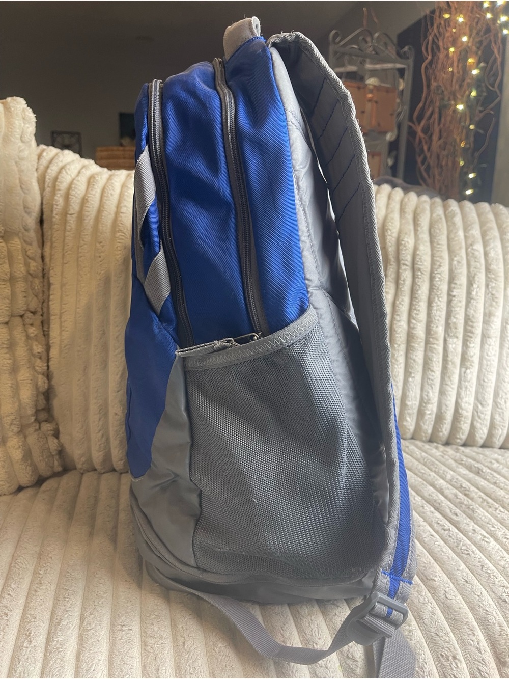Under Armour Blue and Gray Backpack with White Logo - Picture 4 of 9